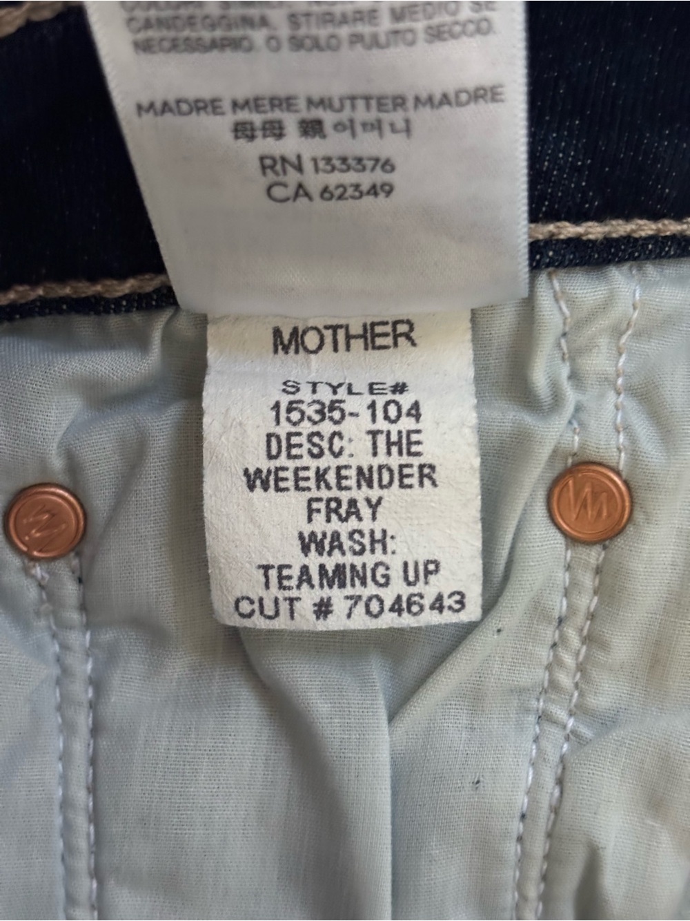 MOTHER The Weekender Fray Jeans Teaming Up High Rise Crop Flare Size 29 - Picture 14 of 15